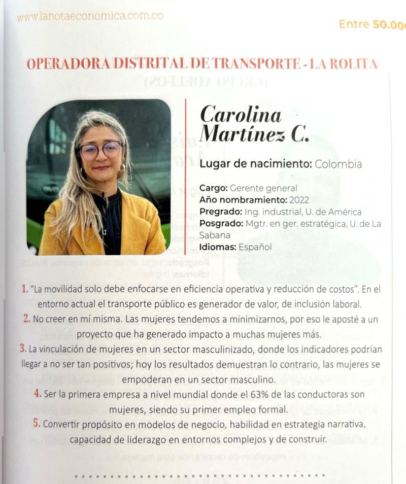 Carolina Martínez: El liderazgo femenino que transforma la movilidad&hellip;